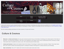 Tablet Screenshot of cultureandcosmos.org